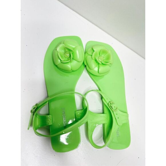Jeffrey Campbell Jelly Sandals Womens Size 8 FLEURISSE Green Open Toe Floral - Picture 10 of 13